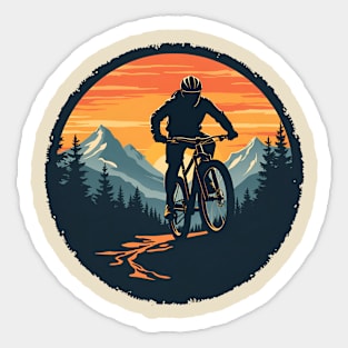 Mountain Biking Adventure Silhouette Sticker